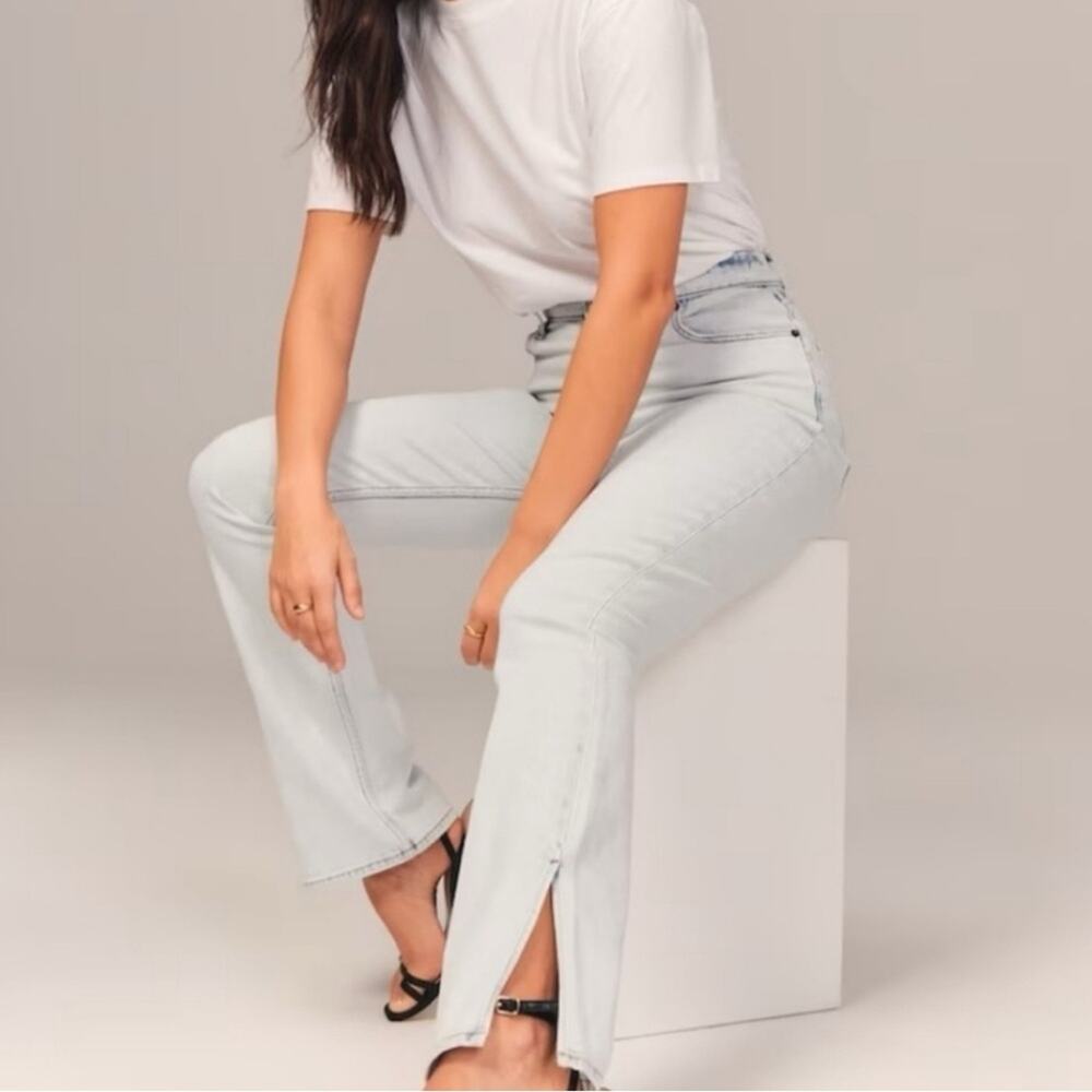 Abercrombie & Fitch Curve Love The Slim Straight Ultra High Rise Jeans 26/ 2 S - Picture 12 of 12